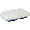 Square Lunch Plate with Lid, Navy Blue