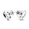 Summer New 925 Sterling Silver Thankful Heart & Stars Flower Beads Fit Fashion  Charms Bracelet Jewelry Women Acessories