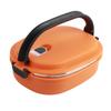 Stainless Steel Insulated Food Storage Supper Dinner Lunch Box 1 Layer Orange