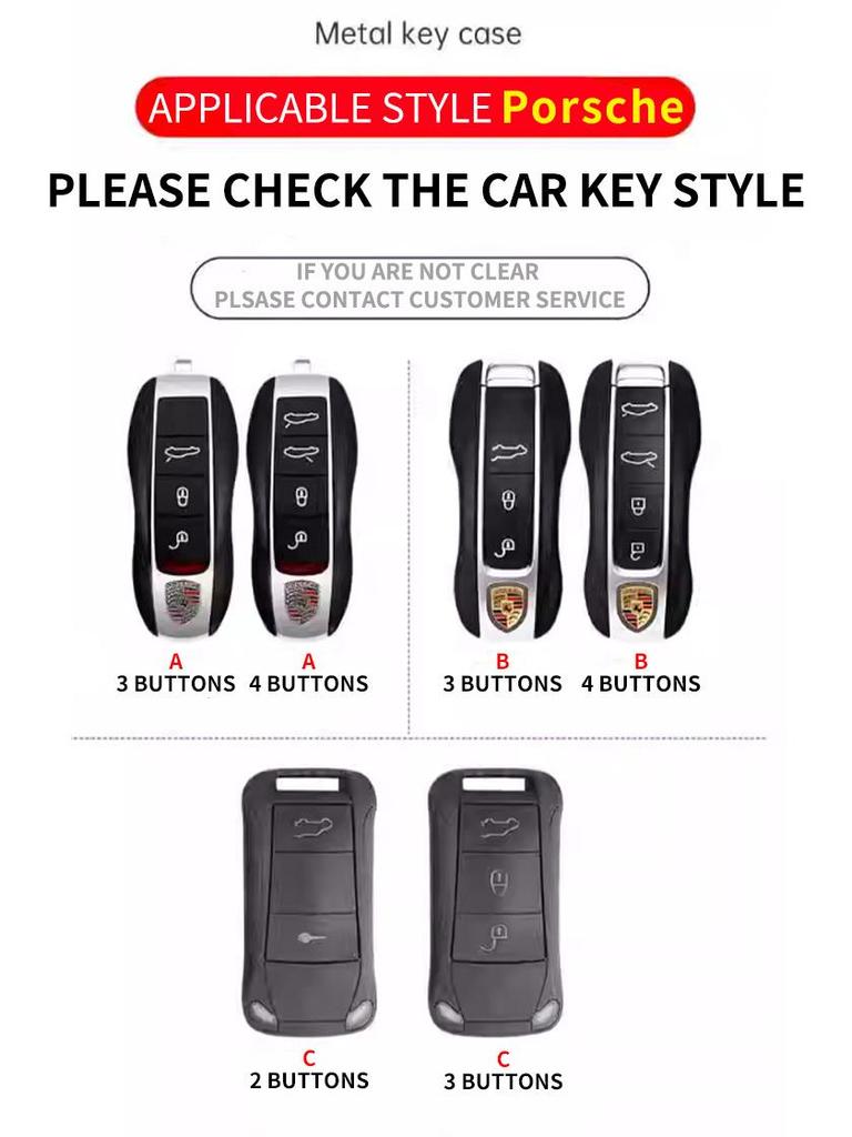 Совместимый комплект чехлов для ключей для складного пульта Porsche Cayenne 2006-2009 гг.