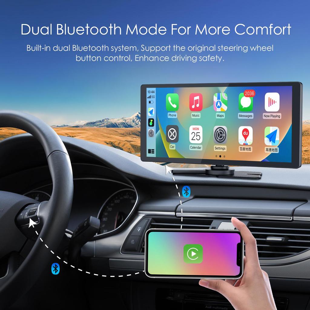 [carabc] D1025 Fully Laminated Display 1920x720 60fps Carplay Android Auto Screen for Car 10.25"