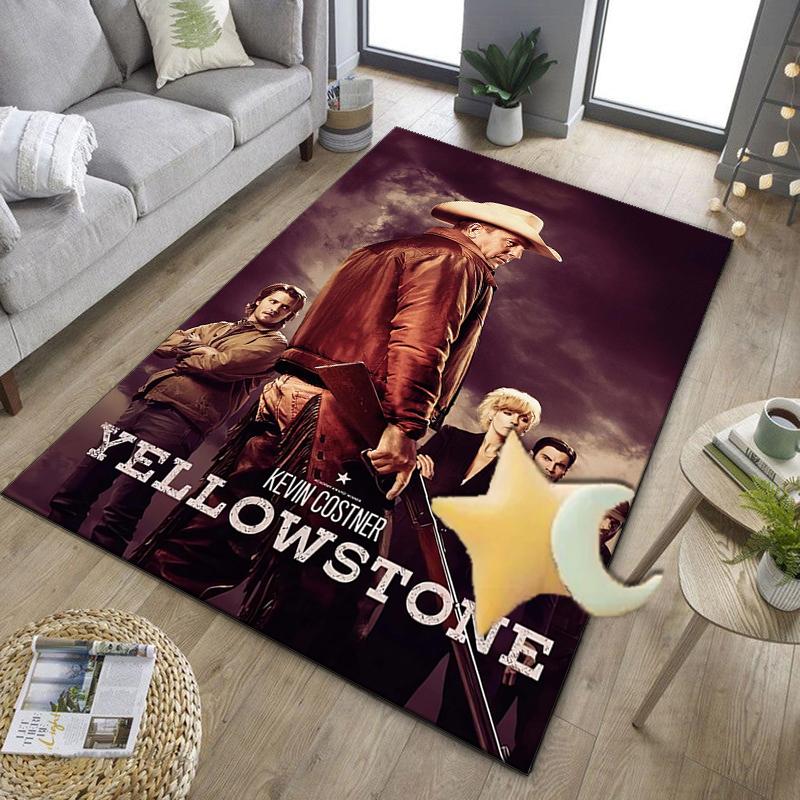 Yellows-tone Dutton Ranch Office Rug Chair Mat, Game Carpet, Suitable for Front Door, Bedroom, Living Room, Desk, Holiday Gift