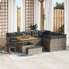 VidaXL 12-piece Garden Sofa Set Grey Polyrattan, Modern, Ergonomic Lounge Set for Garden and Terrace, Sofa 3361518