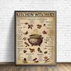 Kitchen Witchery Funny Posters Prints Room Decor Wall Pictures Witches Magic Knowledge Art Painting Home Decor Canvas Painting