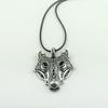 Винтажные украшения Тибетское серебро Подвеска в виде головы волка для мужчин Амулет Животное Викинг Ювелирные изделия Ожерелье Колар Хомбре Креативные подарки