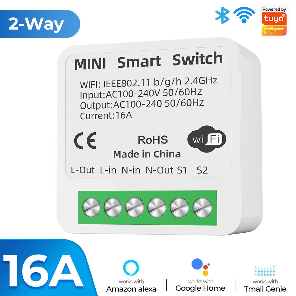 Умный выключатель Zigbee / WiFi с мониторингом мощности 16А Tuya Умный дом Улучшение Автоматический выключатель Двухстороннее управление Голосовое для Alexa Google Alice