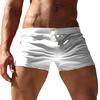 Men's Solid-Color Swimming Trunks With Drawstring Pockets Slim Beach Shorts And Swimwear