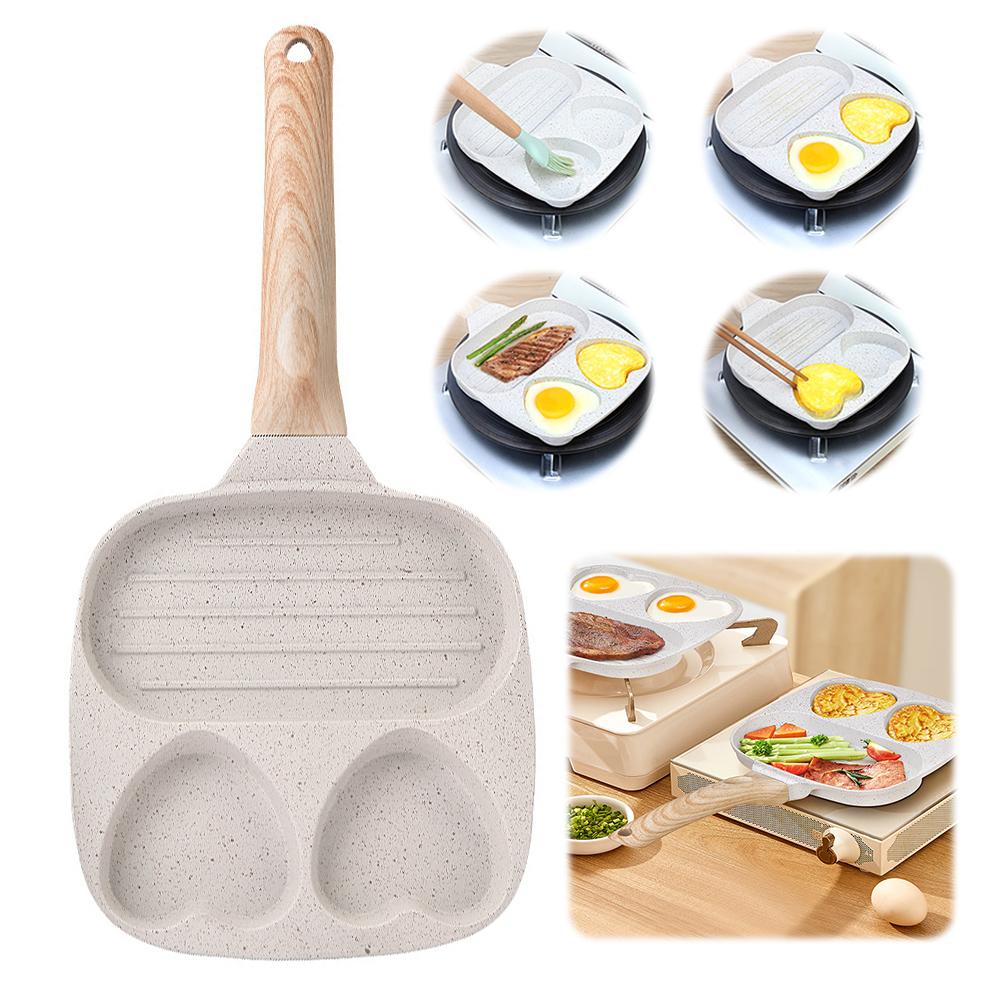Сковорода для яиц для завтрака, блинов, бургеров, сэндвичей, с антипригарным покрытием, легко моется, сковорода для блинов, совместима с газовой и индукционной плитой