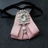 Polyester Rhinestone Bow Tie Solid Color Shirt Collar Luxury Ribbon Bow Tie  Daily