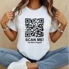 Футболка с QR-кодом "Сканируй меня", Футболка со сканируемым QR-кодом, Смешная футболка с кодом быстрого реагирования
