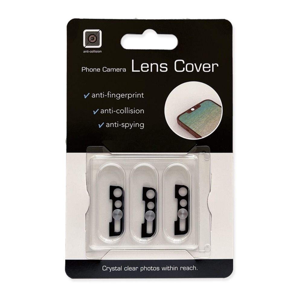 3PCS Phone Lens Antispy Metal Privacy Cap Webcam Cover Front Camera Slider Lens Sticker