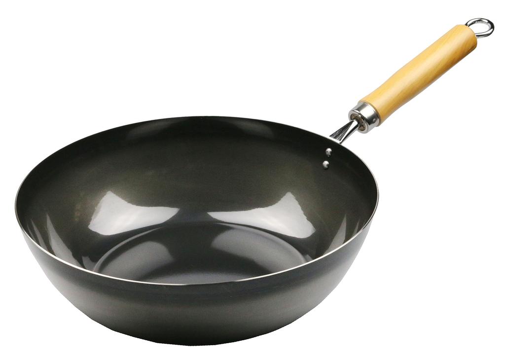 Pearl Metal Tsubamesanjo Iron Pot 28cm IH Compatible Deep Frying Pan The Iron Black Stir-Fry HB-2406