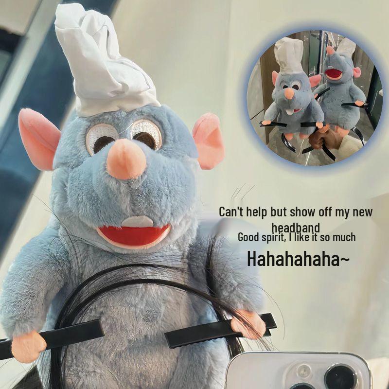 Мультяшный плюшевый ободок «Рататуй»: Милый аксессуар для волос в японском и корейском стиле для умывания лица