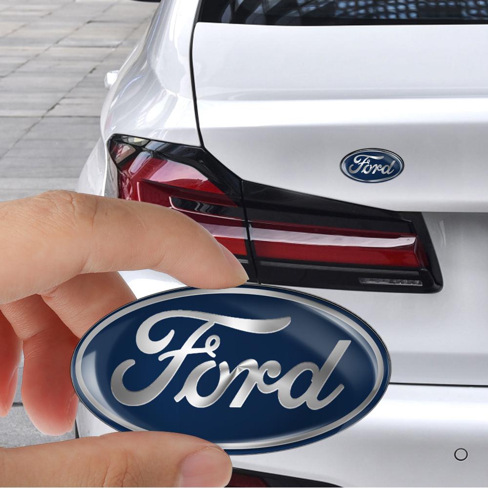 BBBM3 Car Aluminum Alloy Logo Sticker Body Rear Trunk Stickers For Ford Focus Edge Fiesta EcoSport Escort Ranger Fusion Mondeo Mustang