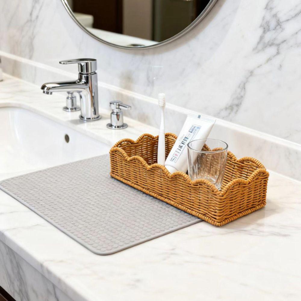 Lightweight Rattan Weave Basket Rectangular Home Organization Basket Home Decoration