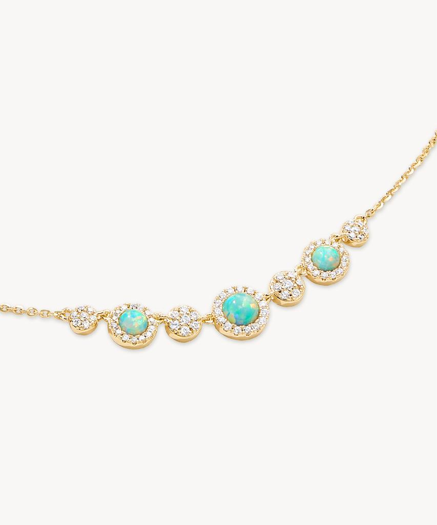Lola Rose Heliocentric Green Opal Fashion Necklace