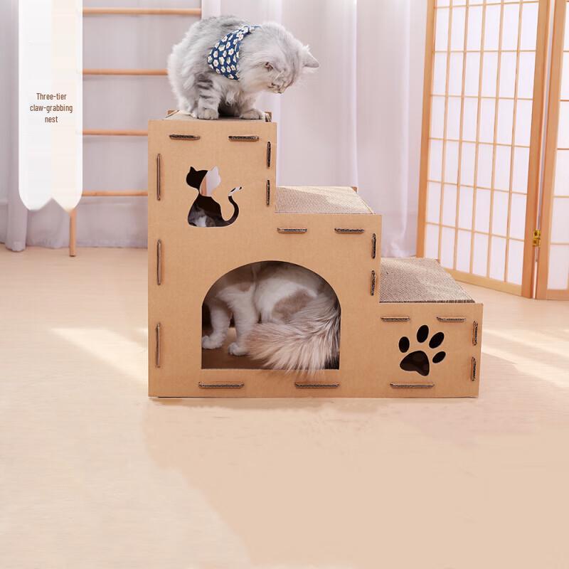 Hoopet Corrugated Cardboard Cat House & Scratcher