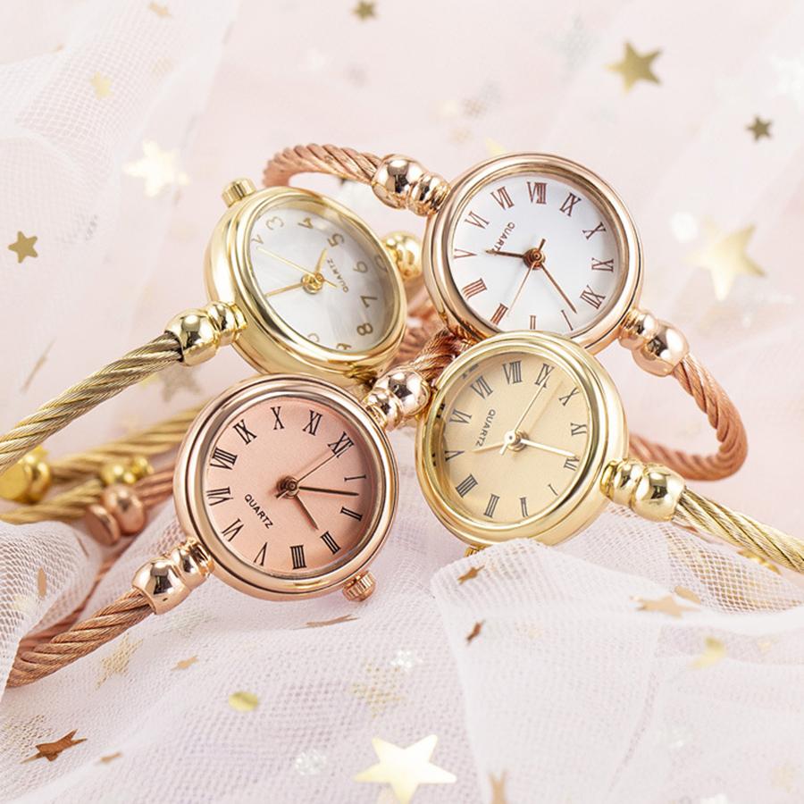Luxury Women's Watches Small Gold Bangle Ladies Bracelet Wristwatch Stainless Steel Retro Quartz Watch Female Dress Clock
