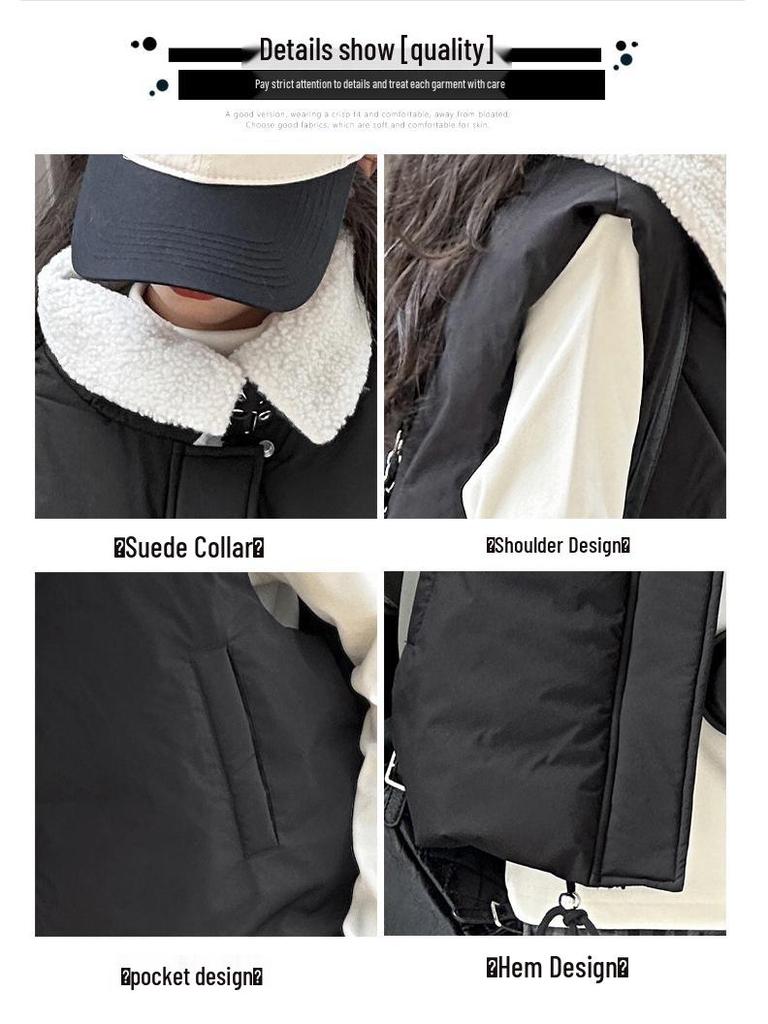 Комплект зимнего хлопкового жилета и клетчатых брюк на флисовой подкладке для девочек, 2025