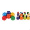 Радужные деревянные колышки, куклы, набор шариков для детей, детская развивающая игрушка в подарок, детские цвета и