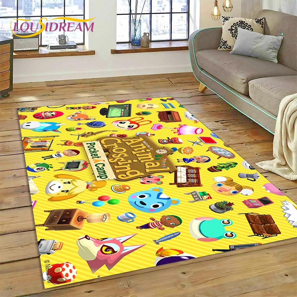 Cute Animal Crossing New Horizons Cartoon Carpet Rug for Bedroom Living Room Home Sofa Decoration,Kid Game Large Decor Floor Mat