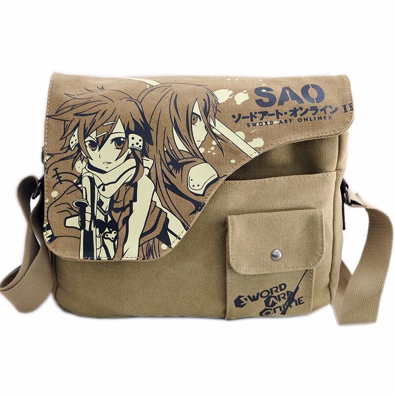 Атака титанов Sword Art Pirates Холщовая сумка через плечо Ninja Anime Backpack Black Butler