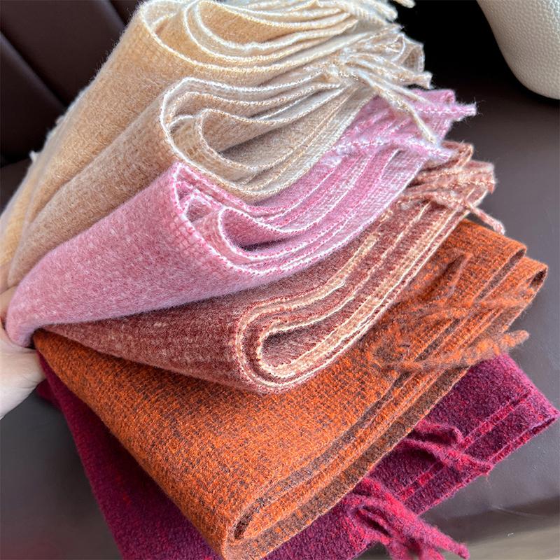 Imitation Cashmere Women Winter Scarf Thicken Double-Sided Long Shawls Neck Warm Tassel Poncho Echarpe Stoles Pashmina Luxury