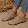 New Women's Flat Shoes Round Toe Flats Lightweight Lace-up Single Shoes Outdoor Casual Shoes 2025 New