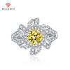 Classic Flower Opening Resizable Rings For Women Zircon Engagement Party Fine Jewelry Gift
