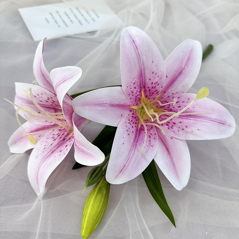 Luxury Lily 3d Printed Fake Flowers For Wedding Celebrations And Studio Use