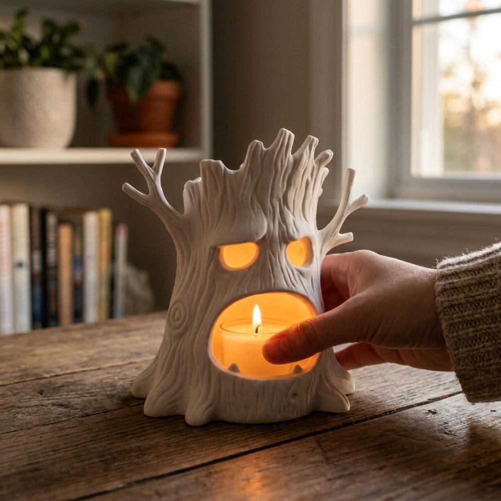 3D Printed Halloween Tree Spirit Candle Stand Forest Tree Candlestick Halloween Party Gift