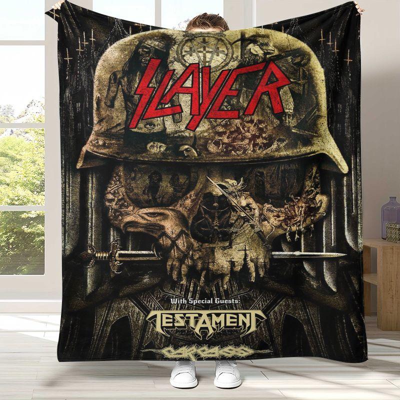 Классический знак хэви-метал рок-группы Slayer, фланелевое одеяло, ультрамягкий теплый плюшевый плед для дома, спальни, кровати, дивана, кемпинга, пикника