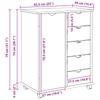 Mobile Cabinet with Wheels Brown 63.5 x 39 x 79 cm Solid Pine Wood