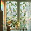 Laser-cut Geometric Fern-Leaf Pattern Living Room Decorative Glass Door and Window Static Cling Film