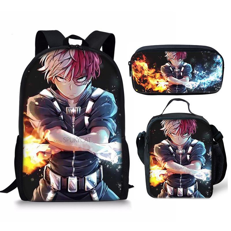 My Hero Academia Student Pack With Polyester Lining And Anime Cartoon Design For Teens