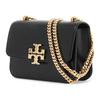 Tory Burch Eleanor Sculptural Decoration Flap With Magnetic Snap Leather Handheld Crossbody Shoulder Bag Small Women Bags Black 166169-001