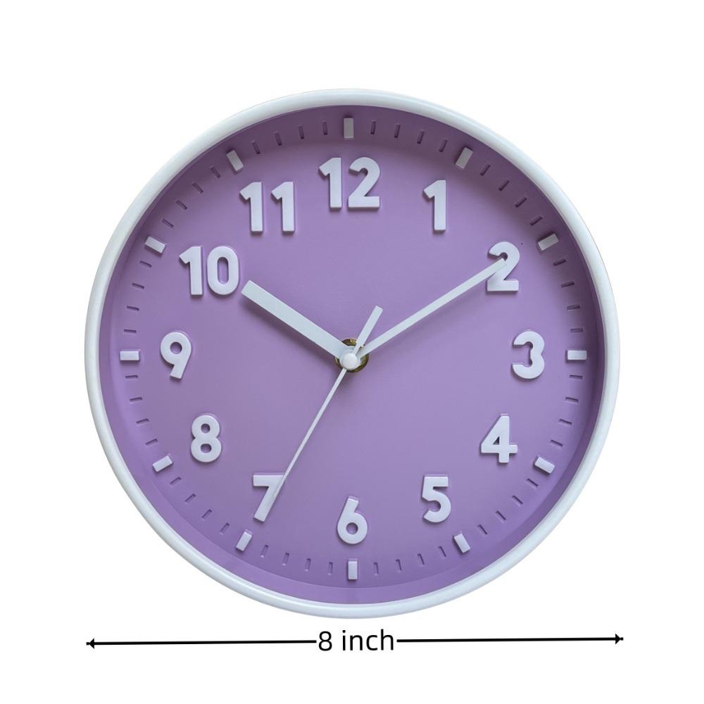 Бесшумные часы 8 дюймов, работающие от батареек, круглые часы, офисное украшение, настенные часы с 3D-цифрами, дом