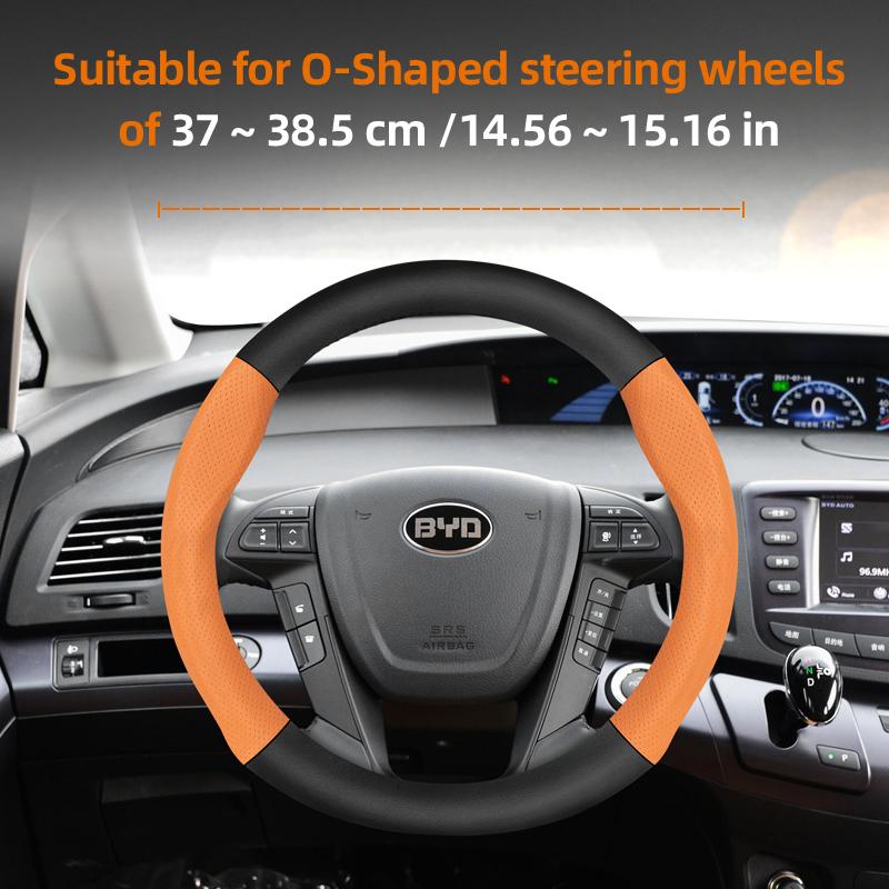 Suitable for Byd Breathable Leather Matte Carbon Fiber Texture Steering Wheel Cover Suitable for Dolphin Mini Seal Atto 3 King Shark 6 Song njbwy33