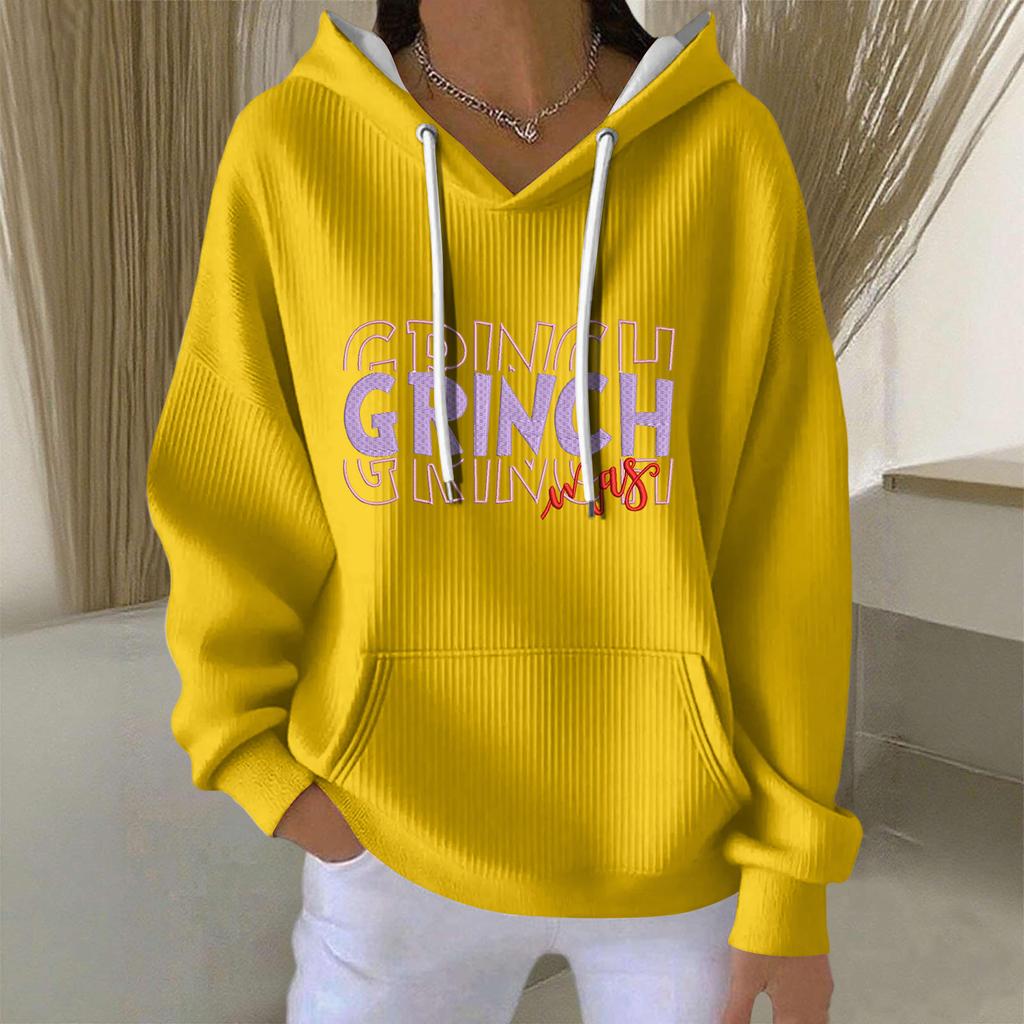 Женская модная повседневная толстовка с длинными рукавами и принтом рождественского ангела