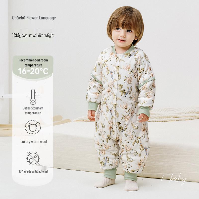 IBaby шерстяной детский спальный мешок - Осенне-зимнее одеяло от пинков
