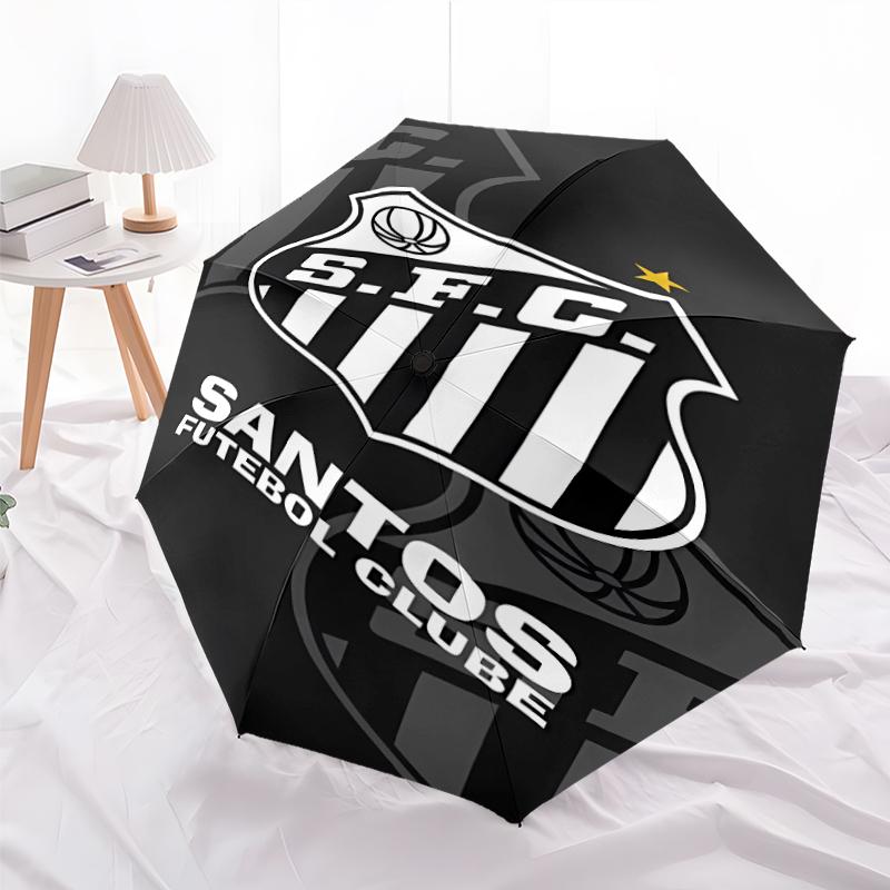 Printed Santos SFC logo Folding Umbrella,Outdoor,Leisure,And Travel Umbrella,Durable Umbrella Fabric,Birthday And Holiday Gift
