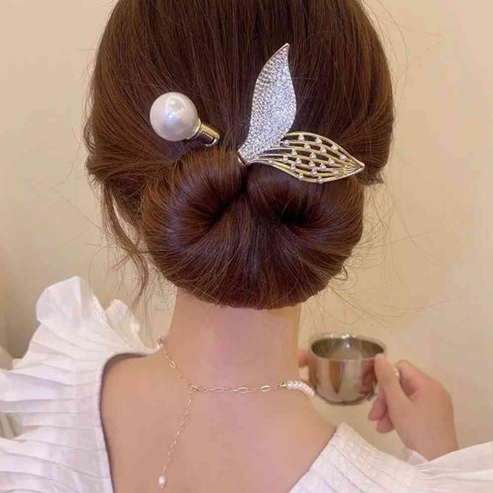 Fashion Hair Styling Tools Girl Accessories Magic Bow Clip Hairpin Bun Bow Hair Iron Curler Braider