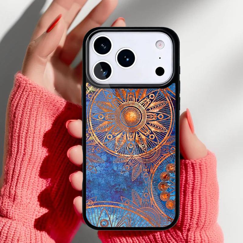 Мягкий чехол для телефона с индийским цветочным хной мандалой для iPhone 17 16 15 14 13 Pro Max Задняя крышка для 12 11 Pro Coque