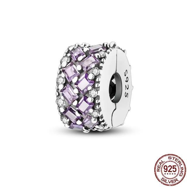 925 Sterling Silver Classic Flowers Love Beads Fit Bracelet Beads Pendant Colorful Women Jewelry DIY Gift 2024