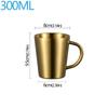 300 мл Кружки из нержавеющей стали 304 с двойными стенками, Портативная креативная чашка для воды, Чашка с термоизоляцией, Посуда для напитков, Бытовые кухонные принадлежности