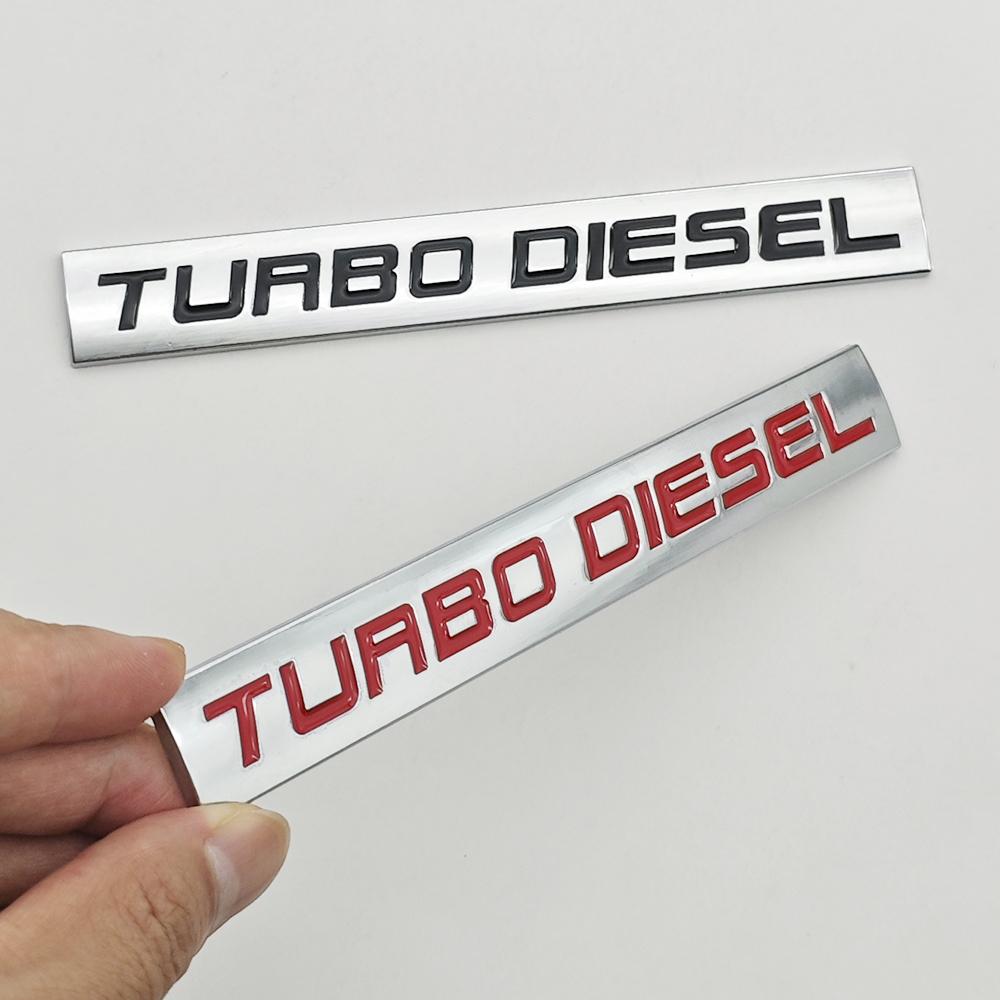 TQ0113D Chrome Metal Car Sticker TURBO DIESEL Logo Emblem Rear Trunk Fender Badge Decal For Isuzu Kia Hyundai Toyota Ford Accessories