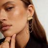 Stainless Steel Earrings Ins Layered Chain Tassels with a Cool and Stylish Vibe, Plated 18k Real Gold Earrings