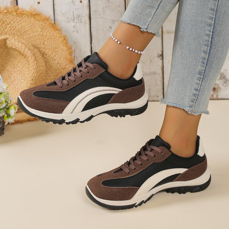Large Size Versatile Dad Shoes Women's Spring and Autumn New Color Matching Breathable Flat-soled Sports Shoes Casual Little White Shoes