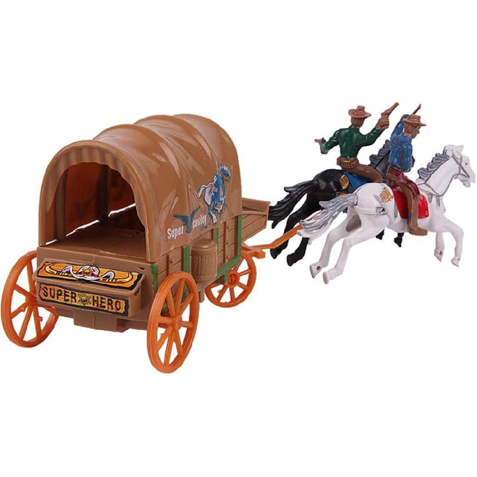 Западные Фигурки Модель Конной Кареты Игровой Набор Пластиковые Западные Фигурки Верховая Лошадь Фигурка Игрушки для Обучения Настольное Украшение для Мальчиков Девочек Детей