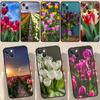 Чехол с изображением весенних тюльпанов для iPhone 12 11 13 14 15 Pro Max 12 Mini 7 8 Plus X XR XS Max SE 2020